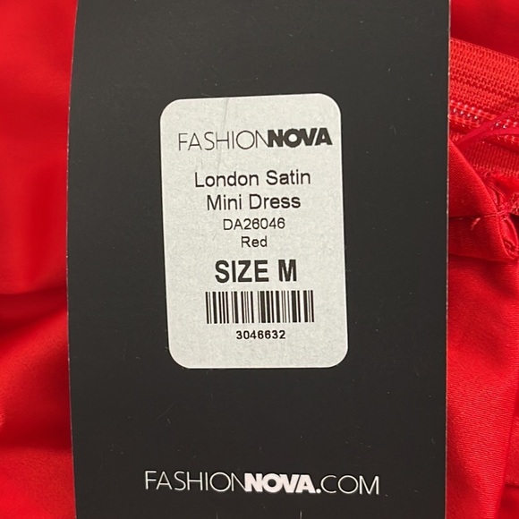 FASHION NOVA London Satin Mini Dress Red Size Medium New - Picture 12 of 13